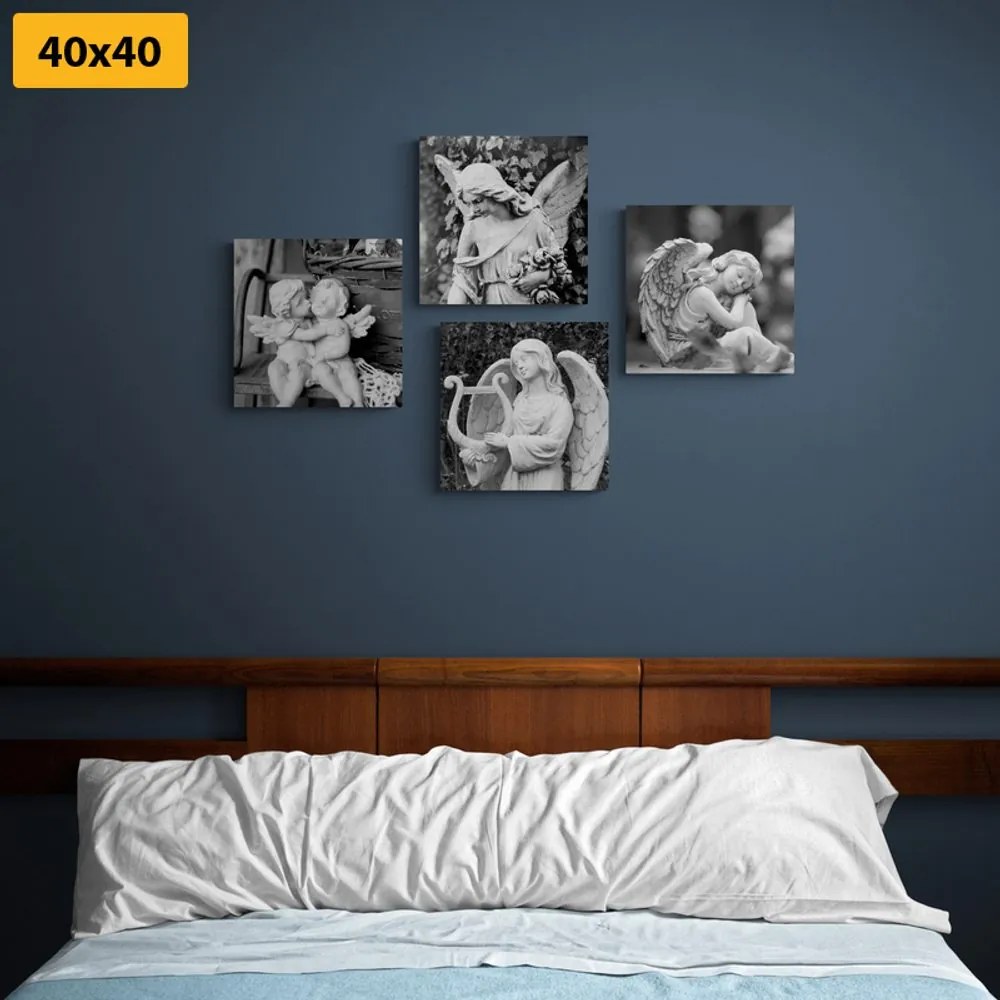 Set tablouri pace cerească în design alb-negru