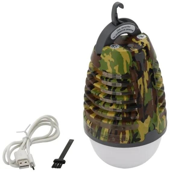 Lampă LED portabilă reîncărcabilă cu capcană pentru insecte LED/2W/3,7V IPX4 camuflaj