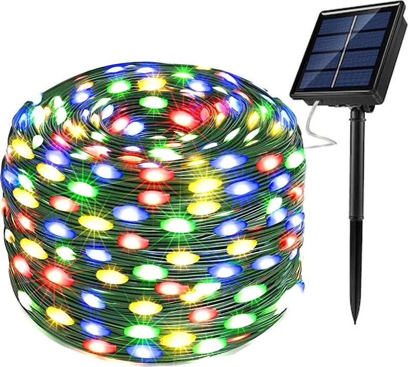 Instalație solară led turnat, multicolor, 30 metri