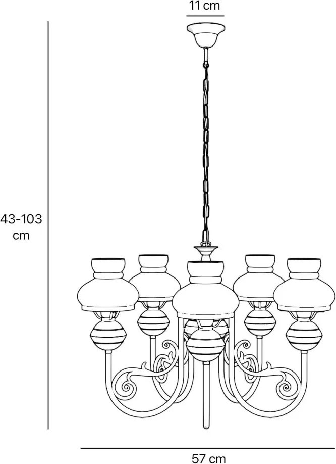Candelabru din alama stil nautic clasic Mississippi