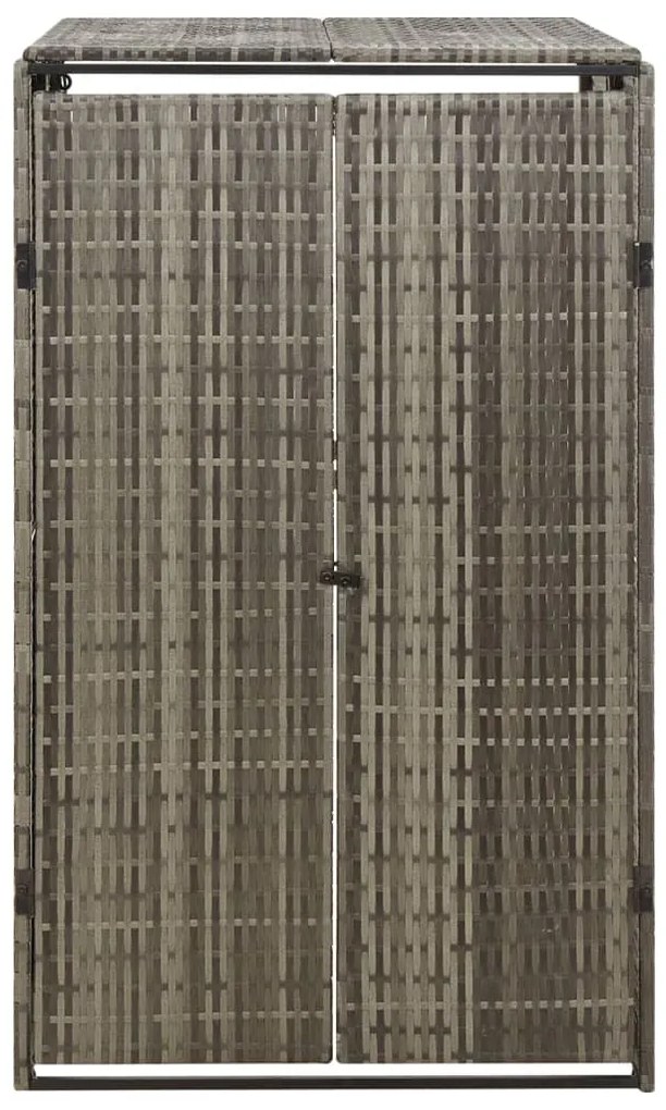 Magazie de pubela cu roti, gri, 70x80x117 cm, poliratan