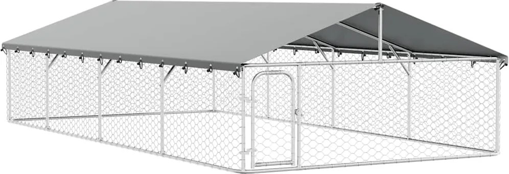 vidaXL Padoc pentru câini de exterior, cu acoperiș, 600x300x150 cm