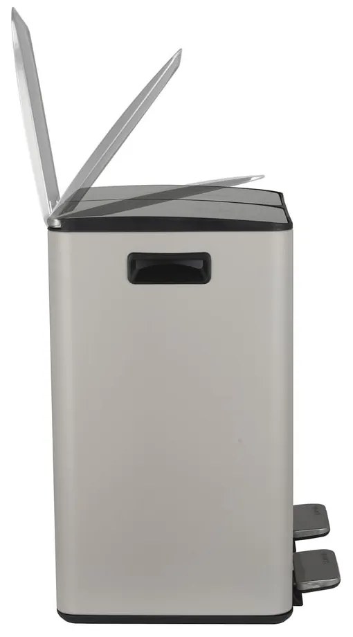 Coș de gunoi taupe pentru reciclare/cu pedală 2x20 l din oțel Aliya – Spirella