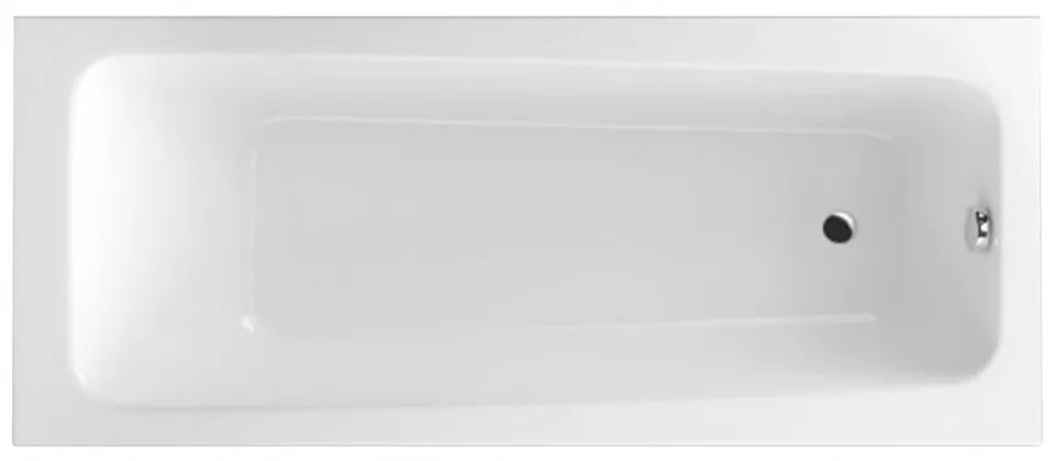 Cadă de baie dreaptă Lugano 160, cu picioare