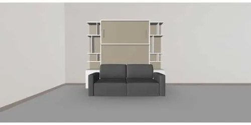 PAT RABATABIL DUBLU CU CANAPEA 2 LOCURI SI 2 BIBLIOTECI Royal (50 cm) - ROYAL SMALL BOOKCASE SET (150X200)
