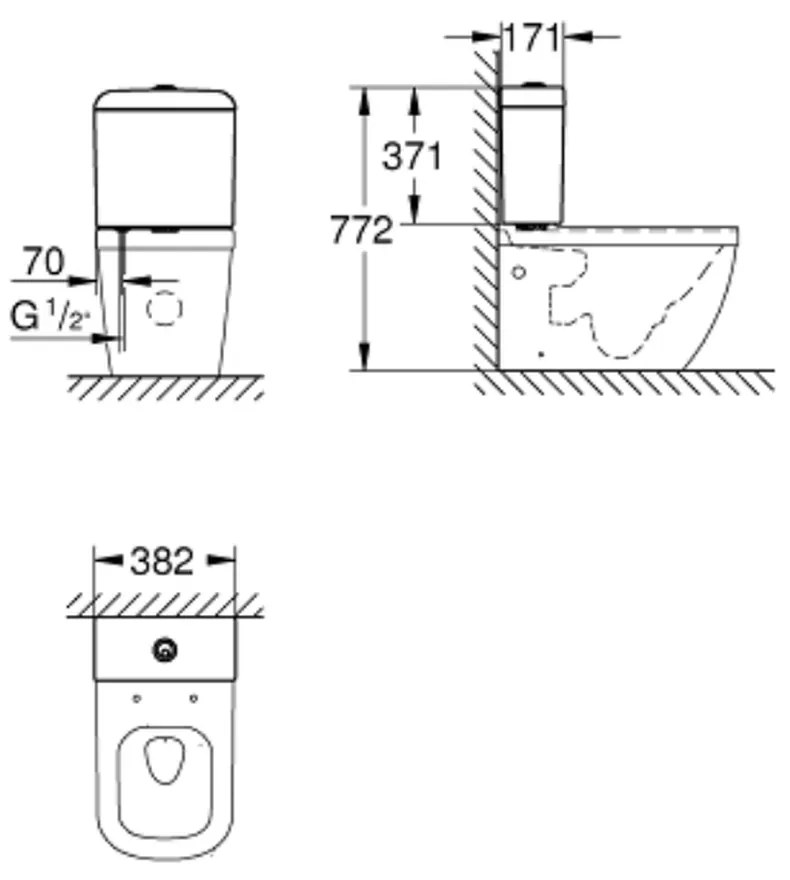 Rezervor vas wc alimentare de jos Grohe Euro Ceramic