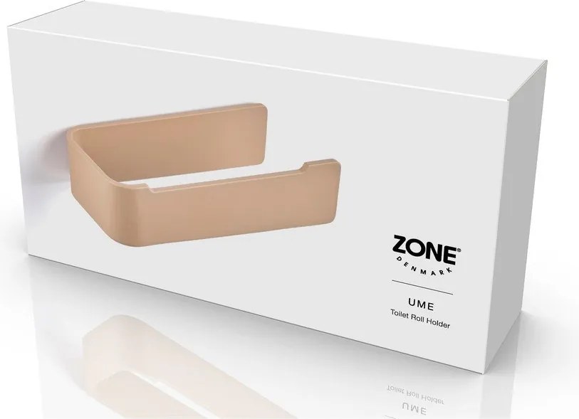Suport pentru hârtie igienică bej de montat pe perete din metal Ume – Zone