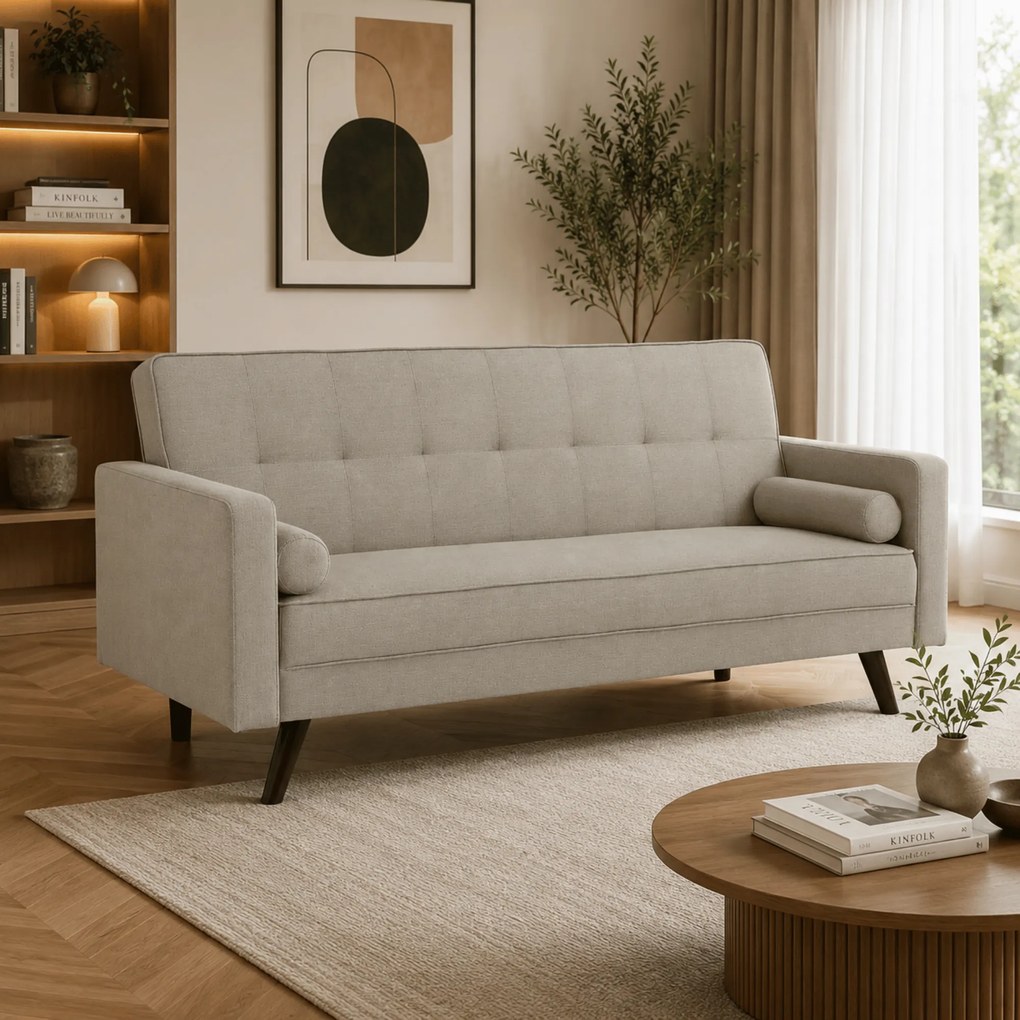 Canapea extensibilă, material gri-maro taupe, OTISA