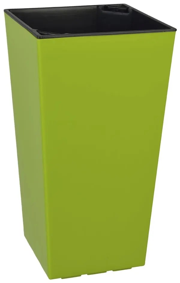 Ghiveci de flori adecvat pentru exterior Gardenico Elise, înălțime 36 cm, verde mazăre mat