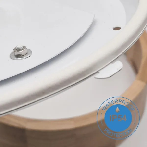 Plafonieră OAK, 2xE27/15W/230V, IP54, finisaj stejar, Ø 27 cm