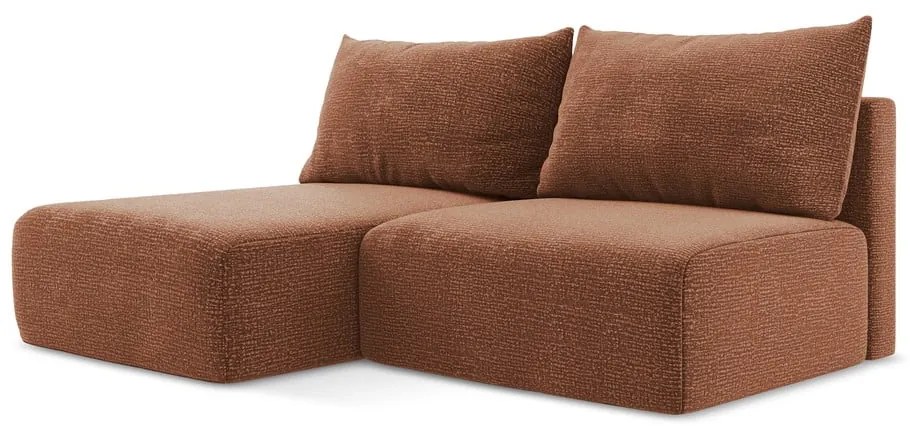 Colțar cărămiziu extensibil/cu spațiu de depozitare (cu colț pe partea stângă) Kalena – Makamii