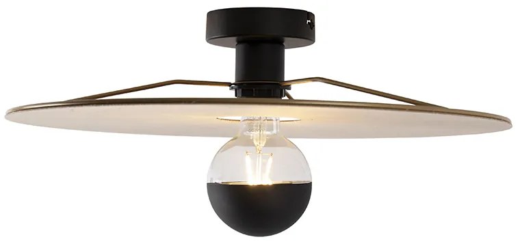 Plafoniera neagră cu abajur plat taupe 45 cm - Combi