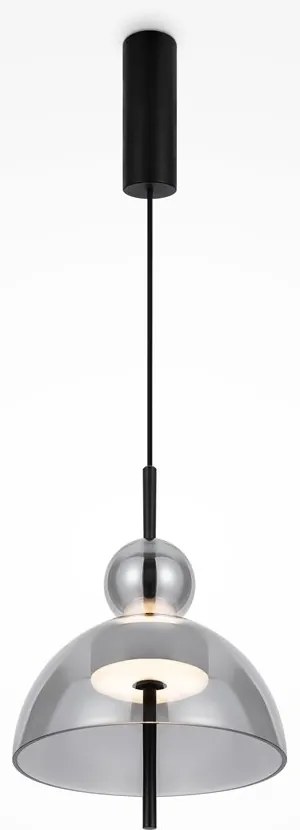 Lustra/Pendul LED design modern decorativ Bangkok 25cm, fumuriu