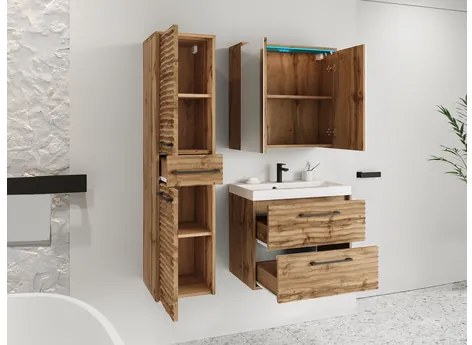 Mobilier baie Tameko I (Negru grafit + Negru) (cu iluminat LED albastru). 1104046