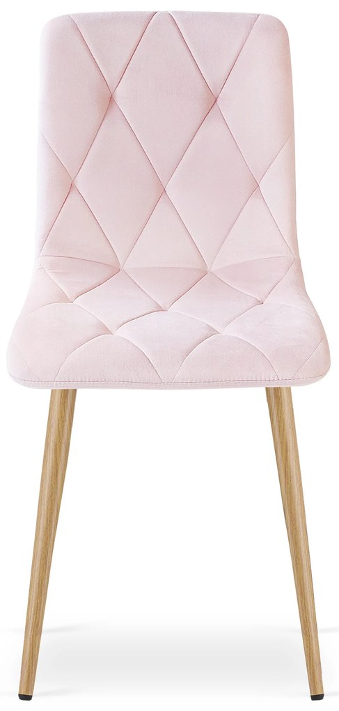 OFERTA Scaun de sufragerie din catifea roz deschis LIBRA Calitate II