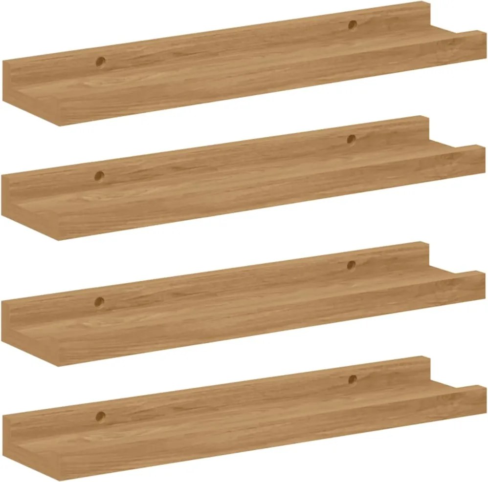 vidaXL Raft de perete cu raft 4 pcs Maro 40 x 9 x 3 cm Lemn compozit