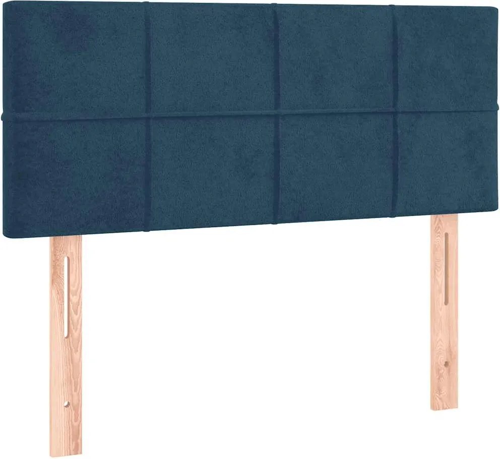 vidaXL Tăblie de pat, albastru închis, 100x5x78/88 cm, catifea