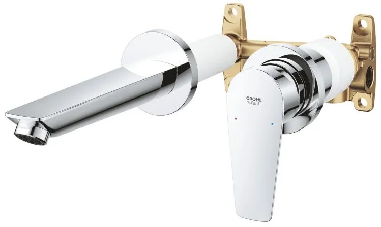 Baterie lavoar Grohe Bauedge , montaj in perete, corp incastrat inclus,crom,proiectie 17 cm, model 2022 crom-20474001