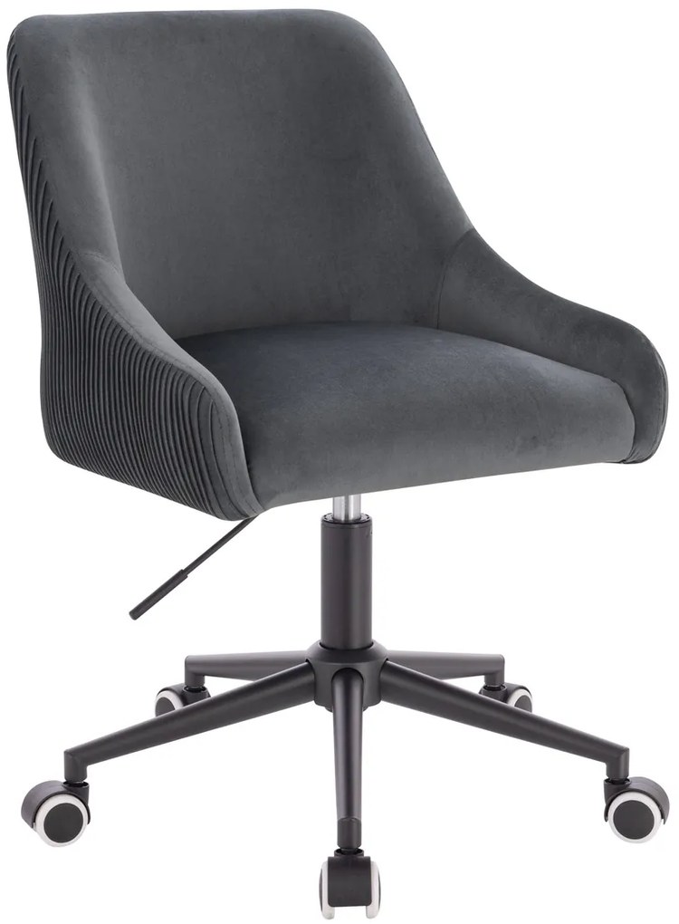 HR920K Scaun Grafit din Catifea cu Bază Neagră