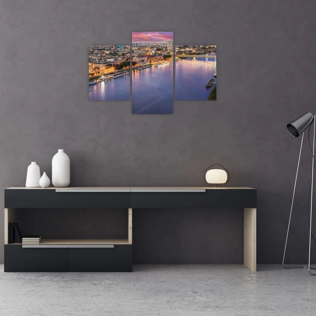 Tablou cu orașul Bratislava cu râu (90x60 cm)