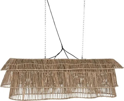 Lustră suspendată boho modernă bej din fibre naturale, 135×40×50 cm, „Sevilla"