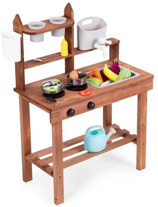 Bucătărie pentru copii din lemn de brad + accesorii