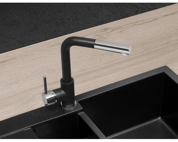 Concept BDG4527BC - Baterie pentru chiuvetă cu pulverizator extractibil 26,9 cm granit/negru