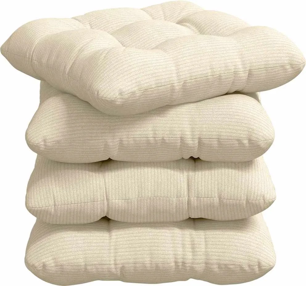 vidaXL Perne de Șezut 4 pcs Crem 40 x 40 cm Țesătură din corduroy