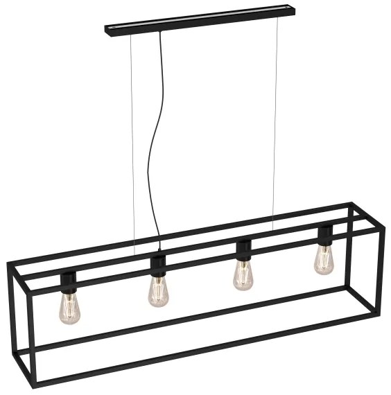 Lustră pe cablu FRAME 4xE27/60W/230V neagră