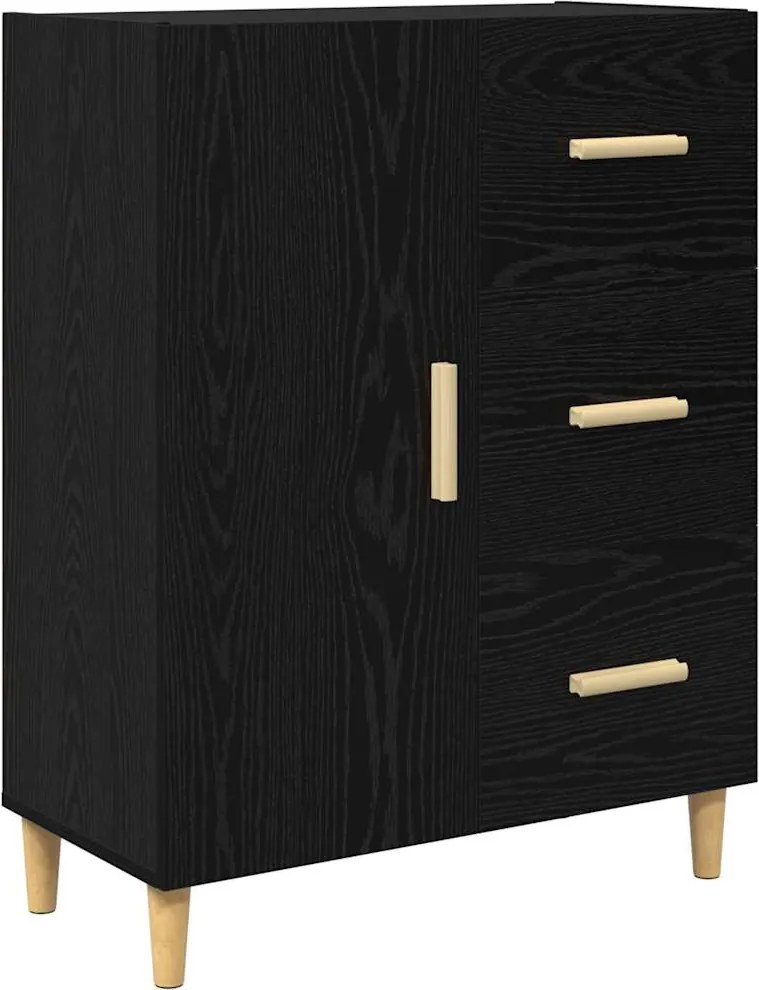 vidaXL Bufet cu sertar Stejar negru 34 x 69.5 x 90 cm Lemn compozit