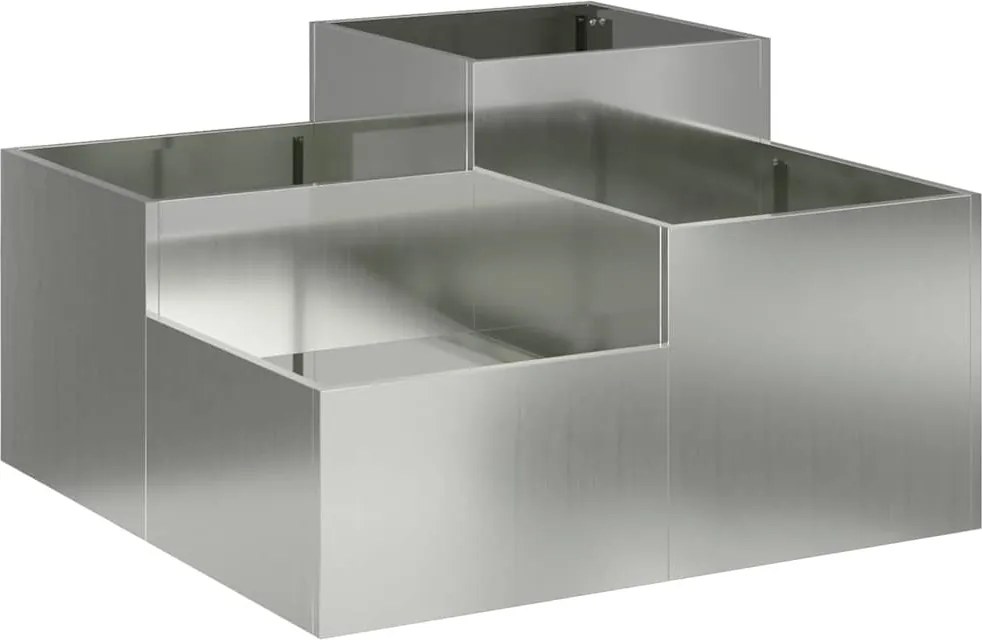 vidaXL Vază pentru Grădină Argintiu 80 x 80 x 48 cm Oțel galvanizat