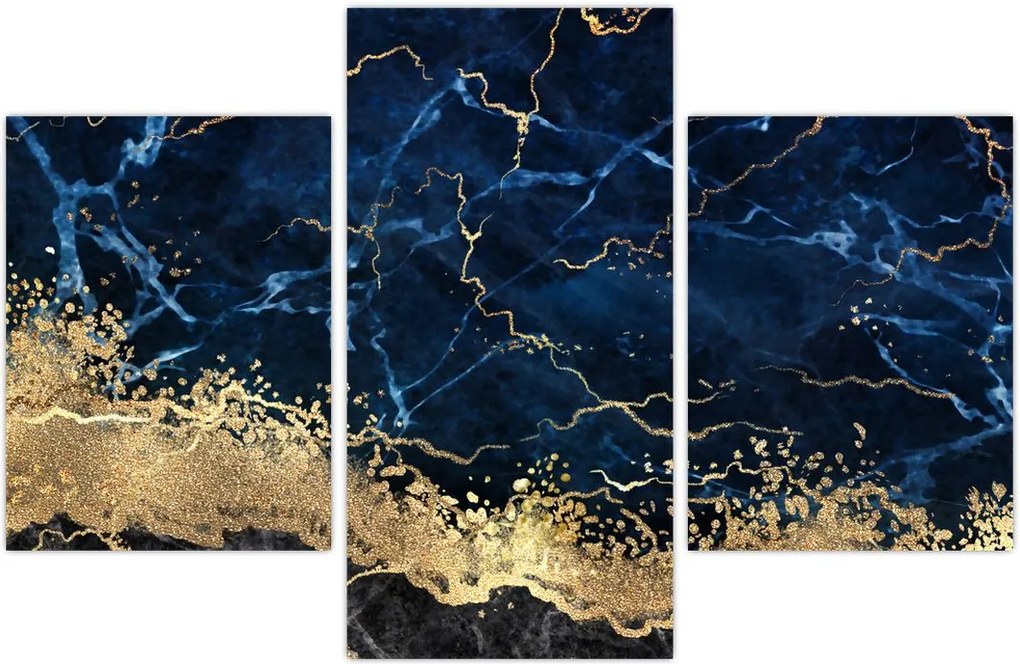 Tablou - Marmură albastru închis (90x60 cm)