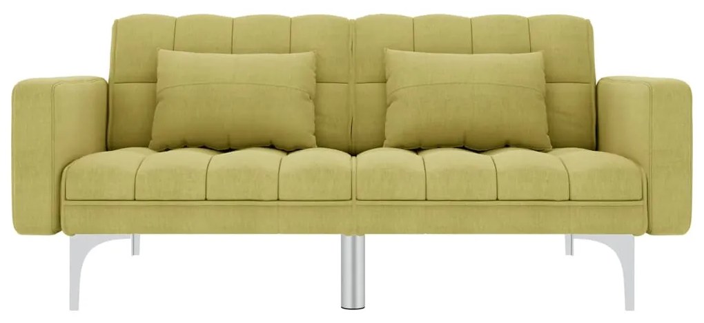 247217 vidaXL Canapea extensibilă, verde, material textil