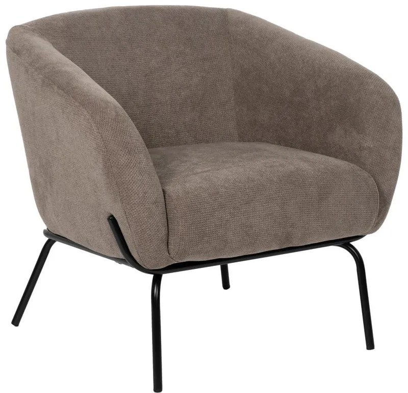 Fotoliu taupe cu tapițerie din chenille Classic – Ixia