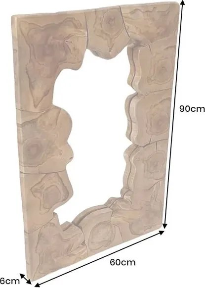 Oglinda solida din lemn de tec MOSAIC 90cm