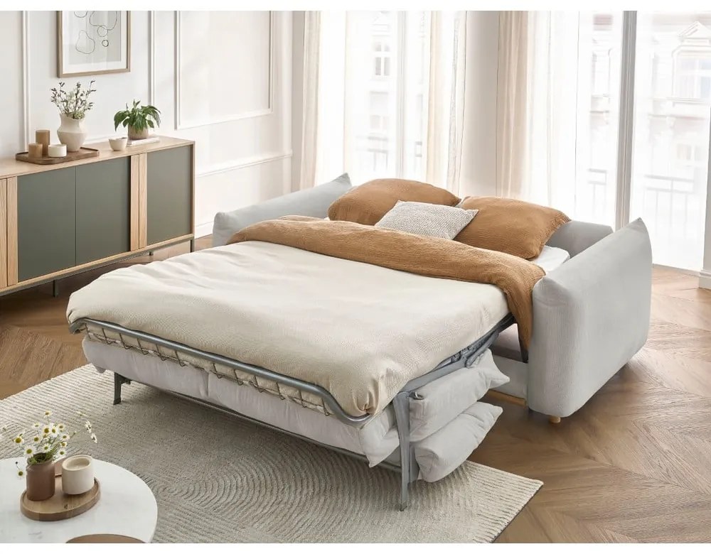 Canapea gri deschis extensibilă 234 cm Ernest – Bobochic Paris