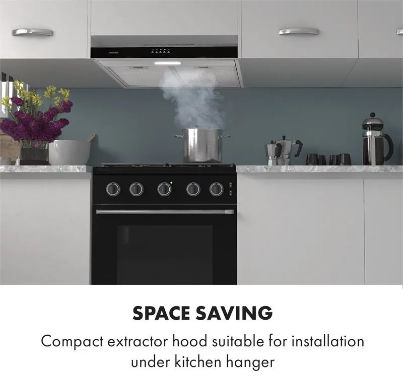 Contempo, hota de bucătărie subcounter 60cm, 175m³ / h, LED, din oțel inoxidabil acrilic