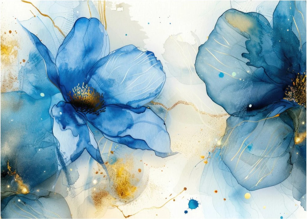 Tablou - Floral, pictură cu cerneală (70x50 cm)
