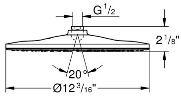 GROHE 26562000 - Cap de duș RAINSHOWER MONO, 310 mm, crom lucios