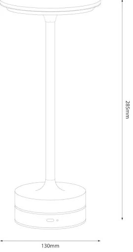 Lampă de birou LED tactilă reîncărcabilă TAVOLO, 2,5W/5V, 2400 mAh, 3000-6000K, aurie