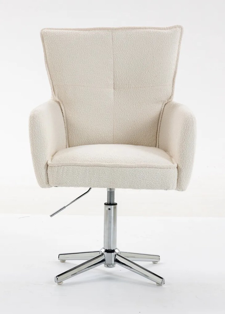 HR250CROSS Scaun Crem Boucle Bază Cromata