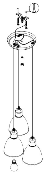 Lustră Eglo 49465 PRIDDY 3xE27/60W/230V