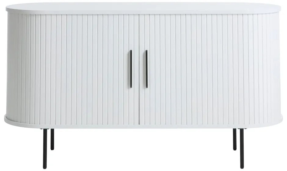 Comodă albă cu ușă glisantă 140x76x45 cm Nola – Unique Furniture