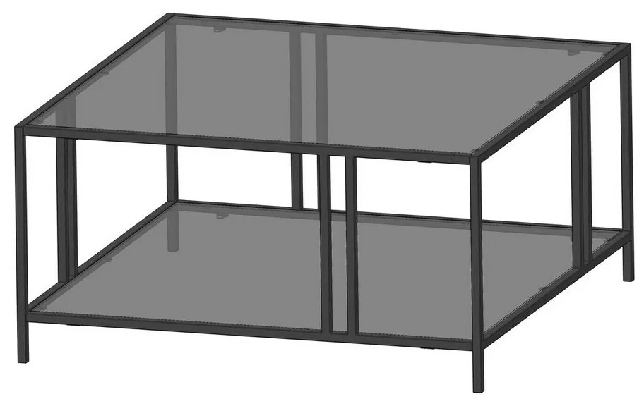 Măsuță de cafea Uranus Black cu sticlăfumurie