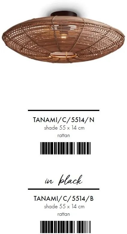 Plafoniera eco din ratan Tanami disc L, nat