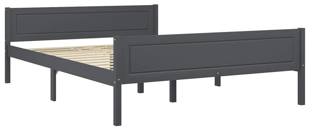 322128 vidaXL Cadru de pat, gri, 160x200 cm, lemn masiv de pin