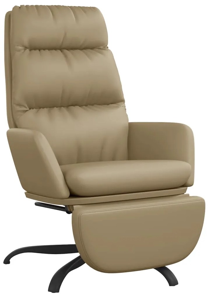 3097548 vidaXL Scaun de relaxare cu taburet, cappuccino, piele ecologică
