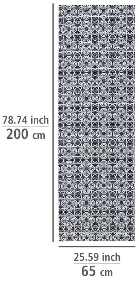Covoraș de baie alb/albastru din plastic 65x200 cm Murcia – Wenko
