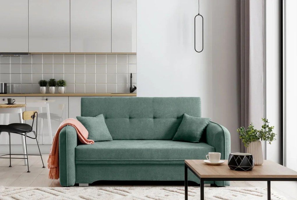 OFERTA Canapea extensibila 2 locuri LAINE, verde II. calitate