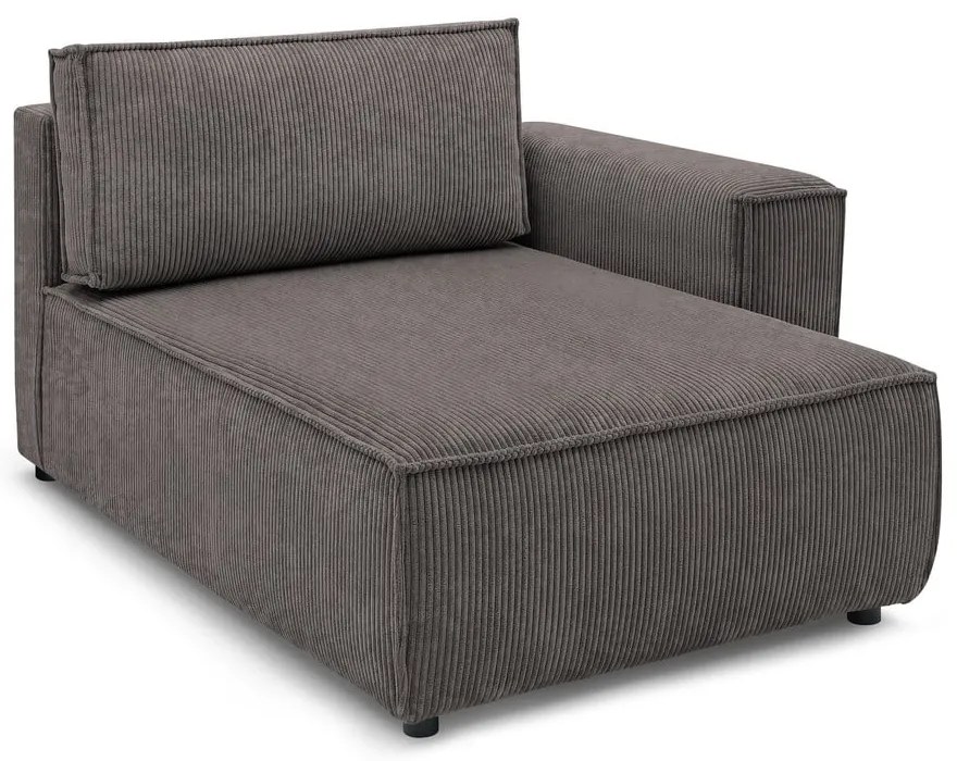 Modul pentru canapea maro deschis cu tapițerie din catifea reiată (cu colț pe partea dreaptă) Nihad modular – Bobochic Paris